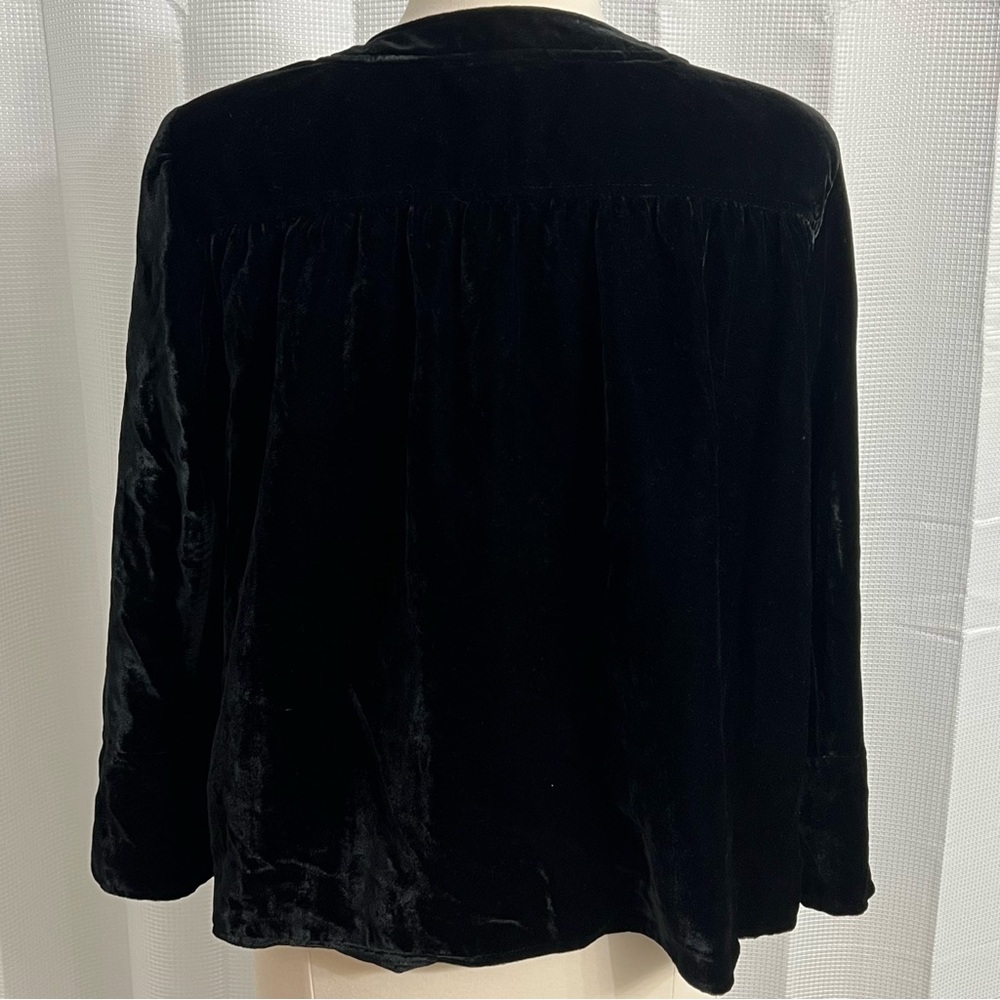 Style & Co. Women's Velvet Cape Three Silver Button Closure, Black, Size 14 - Picture 5 of 5